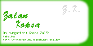 zalan kopsa business card